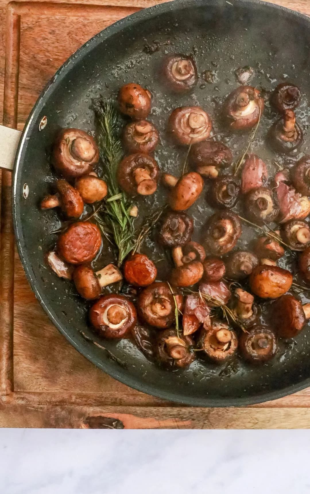 Mushrooms sautéed with garlic and rosemary