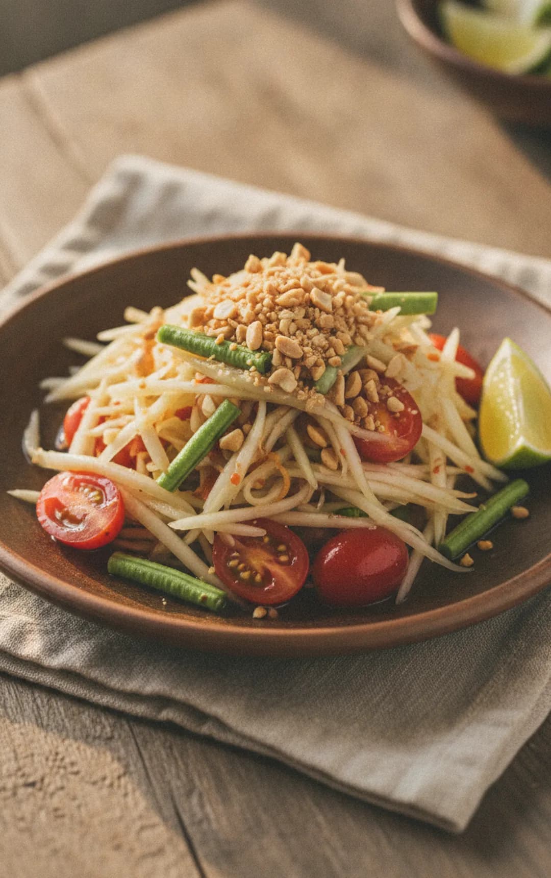 A Thai shredded green mango salad