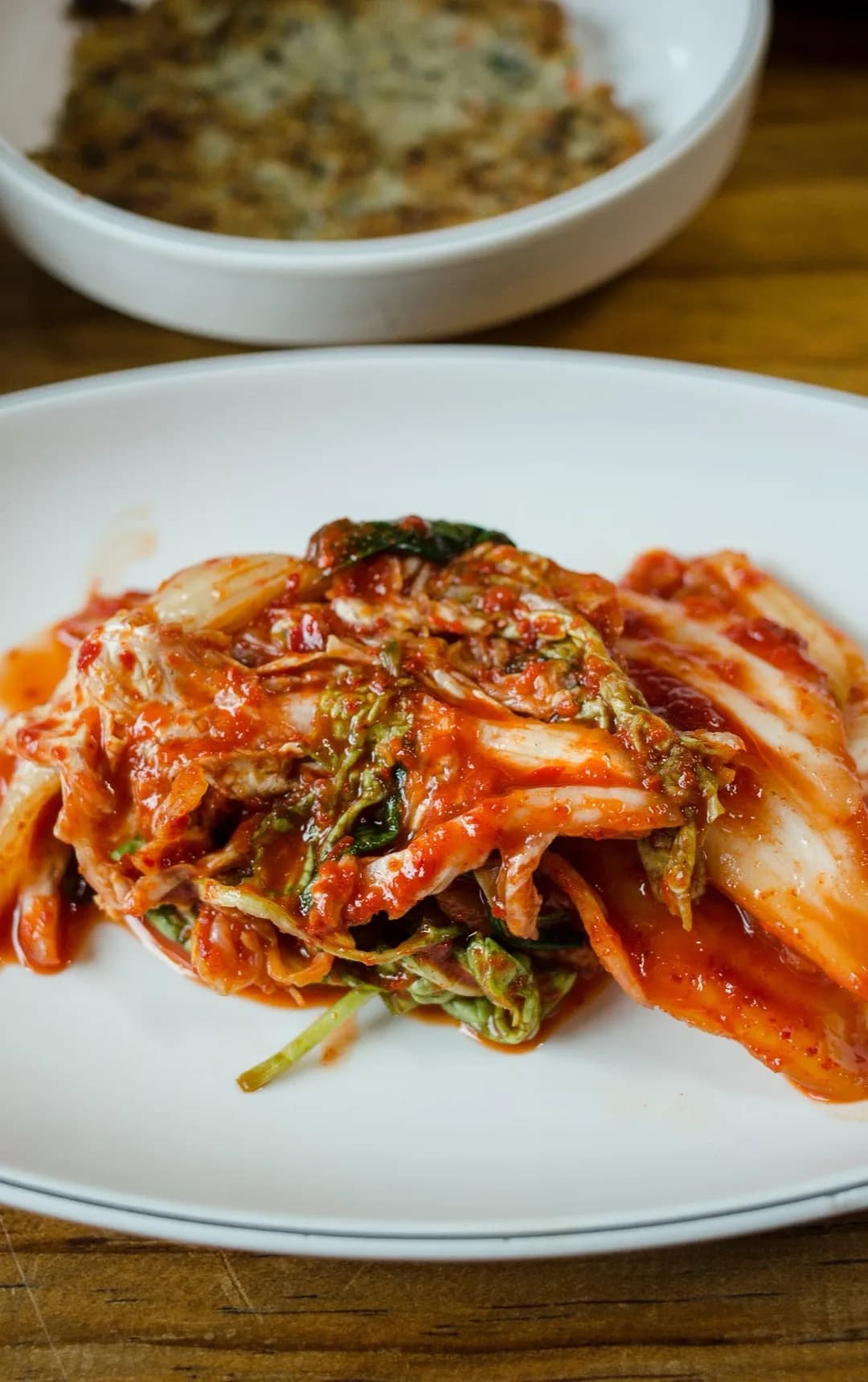 A plate of kimchi